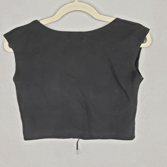 Y2K Via Max M Lattice‎ Front Bustier Crop Top Black Punk Alternative Steampunk - Picture 8 of 8